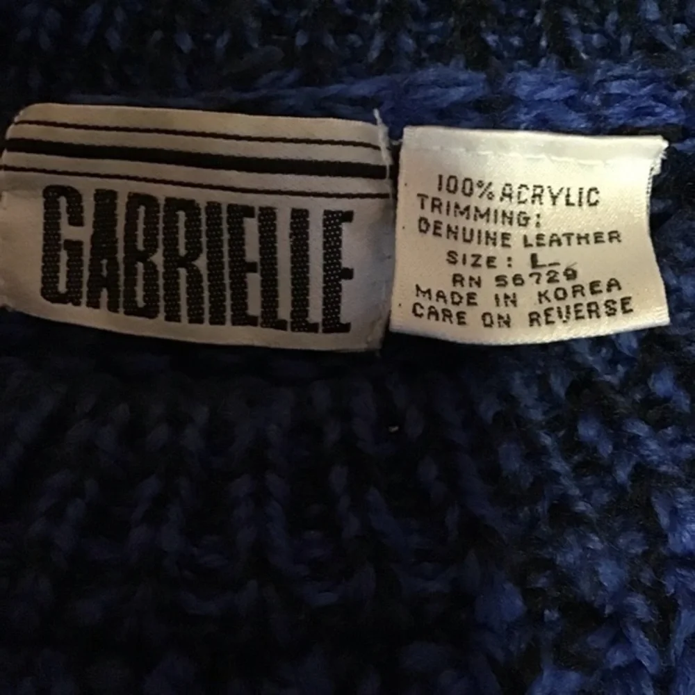 EUC✨ GABRIELLE vintage women's large blue 80s oversized sweater - Picture 2 of 8